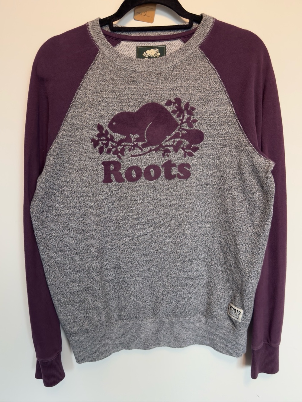 434. Roots Velour Beaver Heathered Pullover Crewneck Sweater